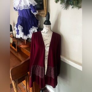 ❤️Womens Tiered Knit Merlot
Cardigan XL NWT